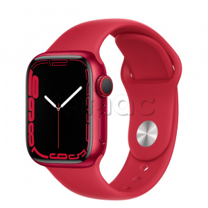 Купить Apple Watch Series 7 // 41мм GPS + Cellular // Корпус из алюминия цвета (PRODUCT)RED, спортивный ремешок цвета (PRODUCT)RED