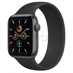 Купить Apple Watch SE // 44мм GPS // Корпус из алюминия цвета «серый космос», монобраслет чёрного цвета (2020)