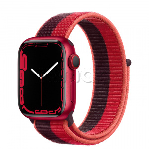 Купить Apple Watch Series 7 // 41мм GPS + Cellular // Корпус из алюминия красного цвета, спортивный браслет цвета (PRODUCT)RED