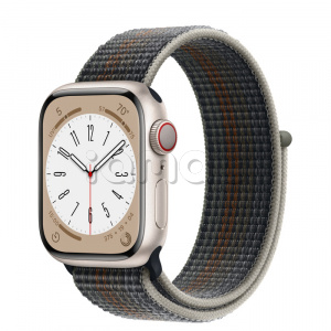 Купить Apple Watch Series 8 // 41мм GPS + Cellular // Корпус из алюминия цвета "сияющая звезда", спортивный браслет цвета "темная ночь"