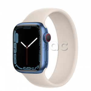 Купить Apple Watch Series 7 // 41мм GPS + Cellular // Корпус из алюминия синего цвета, монобраслет цвета «сияющая звезда»