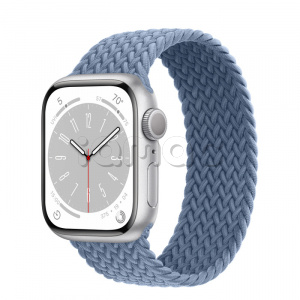 Купить Apple Watch Series 8 // 41мм GPS // Корпус из алюминия серебристого цвета, плетёный монобраслет сланцево-синего цвета