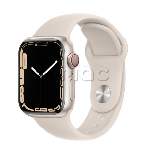 Купить Apple Watch Series 7 // 41мм GPS + Cellular // Корпус из алюминия цвета «сияющая звезда», спортивный ремешок цвета «сияющая звезда»