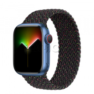 Купить Apple Watch Series 7 // 41мм GPS + Cellular // Корпус из алюминия синего цвета, плетёный монобраслет цвета «Black Unity»