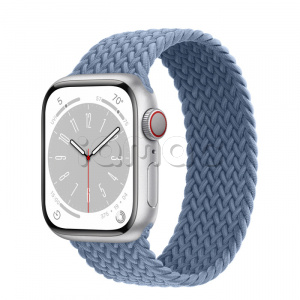 Купить Apple Watch Series 8 // 41мм GPS + Cellular // Корпус из алюминия серебристого цвета, плетёный монобраслет сланцево-синего цвета