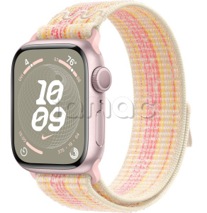 Купить Apple Watch Series 9 // 41мм GPS // Корпус из алюминия розового цвета, спортивный браслет Nike цвета "сияющая звезда/розовый"