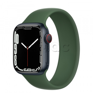 Купить Apple Watch Series 7 // 41мм GPS + Cellular // Корпус из алюминия цвета «тёмная ночь», монобраслет цвета «зелёный клевер»