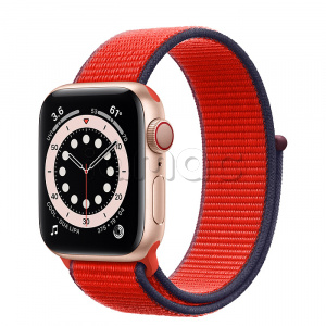 Купить Apple Watch Series 6 // 40мм GPS + Cellular // Корпус из алюминия золотого цвета, спортивный браслет цвета (PRODUCT)RED