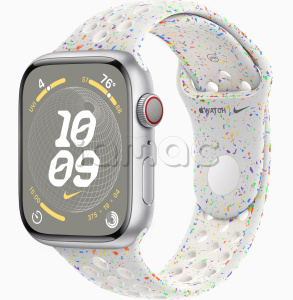 Купить Apple Watch Series 9 // 41мм GPS+Cellular // Корпус из алюминия серебристого цвета, спортивный ремешок Nike цвета "чистая платина"