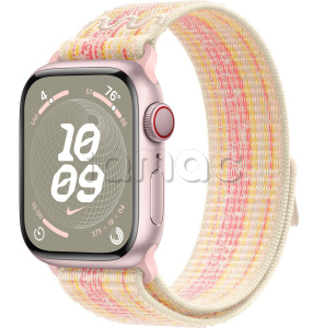 Купить Apple Watch Series 9 // 41мм GPS+Cellular // Корпус из алюминия розового цвета, спортивный браслет Nike цвета "сияющая звезда/розовый"
