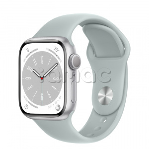 Купить Apple Watch Series 8 // 41мм GPS // Корпус из алюминия серебристого цвета, спортивный ремешок цвета "суккулент"