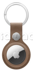 Брелок FineWoven для AirTag с кольцом для ключей, серо-коричневый цвет