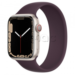 Купить Apple Watch Series 7 // 45мм GPS + Cellular // Корпус из алюминия цвета «сияющая звезда», монобраслет цвета «тёмная вишня»