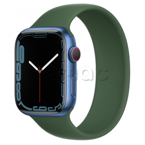 Купить Apple Watch Series 7 // 45мм GPS + Cellular // Корпус из алюминия синего цвета, монобраслет цвета «зелёный клевер»