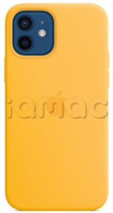 Силиконовый чехол MagSafe для iPhone 12, ярко-жёлтый цвет