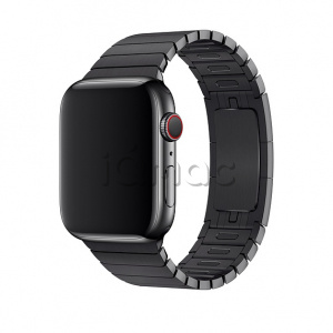 42/44мм Блочный браслет из нержавеющей стали цвета «чёрный космос» для Apple Watch