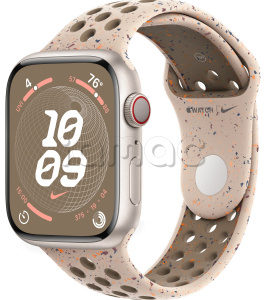Купить Apple Watch Series 9 // 45мм GPS+Cellular // Корпус из алюминия цвета "сияющая звезда", спортивный ремешок Nike цвета "пустынный камень"