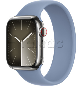 Купить Apple Watch Series 9 // 41мм GPS+Cellular // Корпус из нержавеющей стали серебристого цвета, монобраслет цвета "синяя зима"