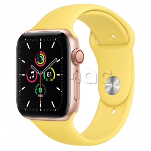 Купить Apple Watch SE // 44мм GPS + Cellular // Корпус из алюминия золотого цвета, спортивный ремешок имбирного цвета (2020)