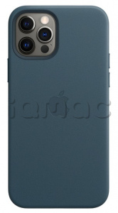 Кожаный чехол MagSafe для iPhone 12 Pro, цвет «Балтийский синий»