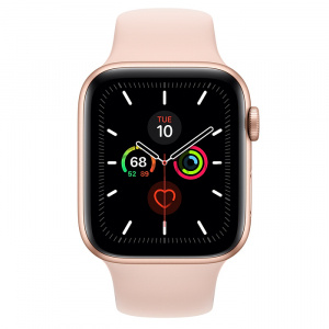 Купить Apple Watch Series 5 // 44мм GPS // Корпус из алюминия золотого цвета, спортивный ремешок цвета «розовый песок»