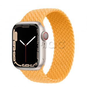 Купить Apple Watch Series 7 // 41мм GPS + Cellular // Корпус из алюминия цвета «сияющая звезда», плетёный монобраслет цвета «спелый маис»