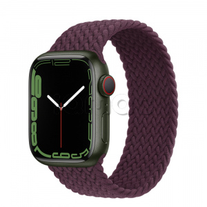 Купить Apple Watch Series 7 // 41мм GPS + Cellular // Корпус из алюминия зеленого цвета, плетёный монобраслет цвета «тёмная вишня»