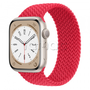 Купить Apple Watch Series 8 // 45мм GPS // Корпус из алюминия цвета "сияющая звезда", плетёный монобраслет цвета (PRODUCT)RED