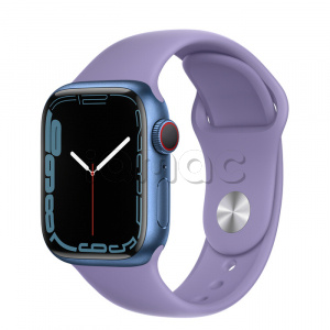 Купить Apple Watch Series 7 // 41мм GPS + Cellular // Корпус из алюминия синего цвета, спортивный ремешок цвета «английская лаванда»