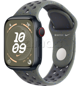 Купить Apple Watch Series 9 // 41мм GPS+Cellular // Корпус из алюминия цвета "темная ночь", спортивный ремешок Nike цвета "карго хаки"