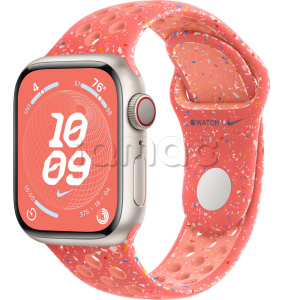 Купить Apple Watch Series 9 // 41мм GPS+Cellular // Корпус из алюминия цвета "сияющая звезда", спортивный ремешок Nike цвета "волшебный уголек"