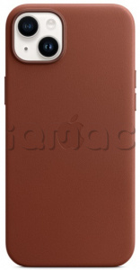 Кожаный чехол MagSafe для iPhone 14 Plus, цвет Umber/Темно-коричневый