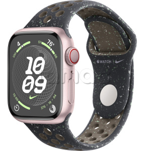 Купить Apple Watch Series 9 // 41мм GPS+Cellular // Корпус из алюминия розового цвета, спортивный ремешок Nike цвета "полуночное небо"