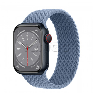 Купить Apple Watch Series 8 // 41мм GPS + Cellular // Корпус из алюминия цвета "темная ночь", плетёный монобраслет сланцево-синего цвета