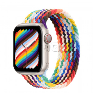 Купить Apple Watch Series 8 // 41мм GPS + Cellular // Корпус из алюминия цвета "сияющая звезда", плетёный монобраслет цвета Pride Edition