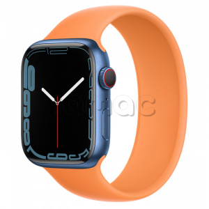 Купить Apple Watch Series 7 // 45мм GPS + Cellular // Корпус из алюминия синего цвета, монобраслет цвета «весенняя мимоза»