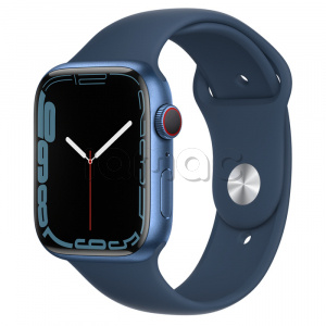 Купить Apple Watch Series 7 // 45мм GPS + Cellular // Корпус из алюминия синего цвета, спортивный ремешок цвета «синий омут»