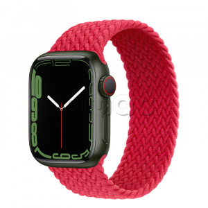 Купить Apple Watch Series 7 // 41мм GPS + Cellular // Корпус из алюминия зеленого цвета, плетёный монобраслет цвета (PRODUCT)RED