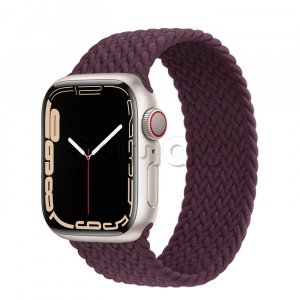 Купить Apple Watch Series 7 // 41мм GPS + Cellular // Корпус из алюминия цвета «сияющая звезда», плетёный монобраслет цвета «тёмная вишня»