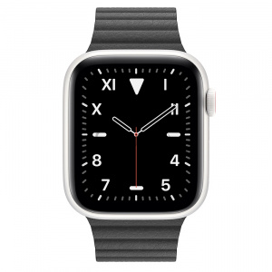 Купить Apple Watch Series 5 // 44мм GPS + Cellular // Корпус из керамики, кожаный ремешок черного цвета, размер ремешка L