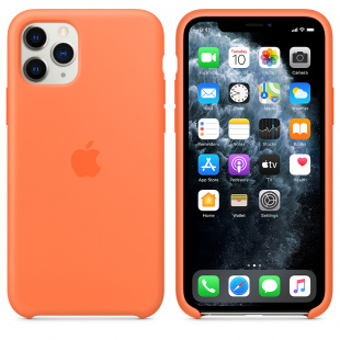 Силиконовый чехол для iPhone 11 Pro Max, цвет «оранжевый витамин», оригинальный Apple