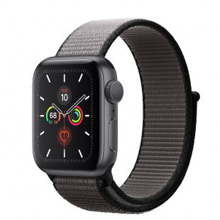 Apple Watch Series 5 // 44мм GPS // Корпус из алюминия цвета «серый космос», спортивный браслет цвета «тёмный графит»