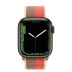 Apple Watch Series 7 // 45мм GPS // Корпус из алюминия зеленого цвета, спортивный браслет цвета «розовый помело/миндальный»