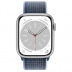 Apple Watch Series 8 // 45мм GPS // Корпус из алюминия серебристого цвета, спортивный браслет цвета "синий шторм"