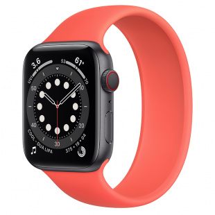 Apple Watch Series 6 // 44мм GPS + Cellular // Корпус из алюминия цвета "серый космос", монобраслет цвета «Розовый цитрус»