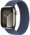 Apple Watch Series 9 // 45мм GPS+Cellular // Корпус из нержавеющей стали серебристого цвета, плетёный монобраслет цвета "штормовой синий"