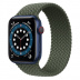 Apple Watch Series 6 // 44мм GPS + Cellular // Корпус из алюминия синего цвета, плетёный монобраслет цвета «Зелёные холмы»