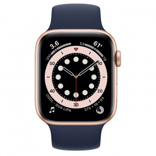 Apple Watch Series 6 // 40мм GPS // Корпус из алюминия золотого цвета, монобраслет цвета «Тёмный ультрамарин»