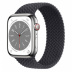 Apple Watch Series 8 // 45мм GPS + Cellular // Корпус из нержавеющей стали серебристого цвета, плетёный монобраслет цвета "темная ночь"
