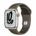 Apple Watch Series 7 // 41мм GPS + Cellular // Корпус из алюминия цвета «сияющая звезда», спортивный ремешок Nike цвета «cерая олива/рабочий хаки»